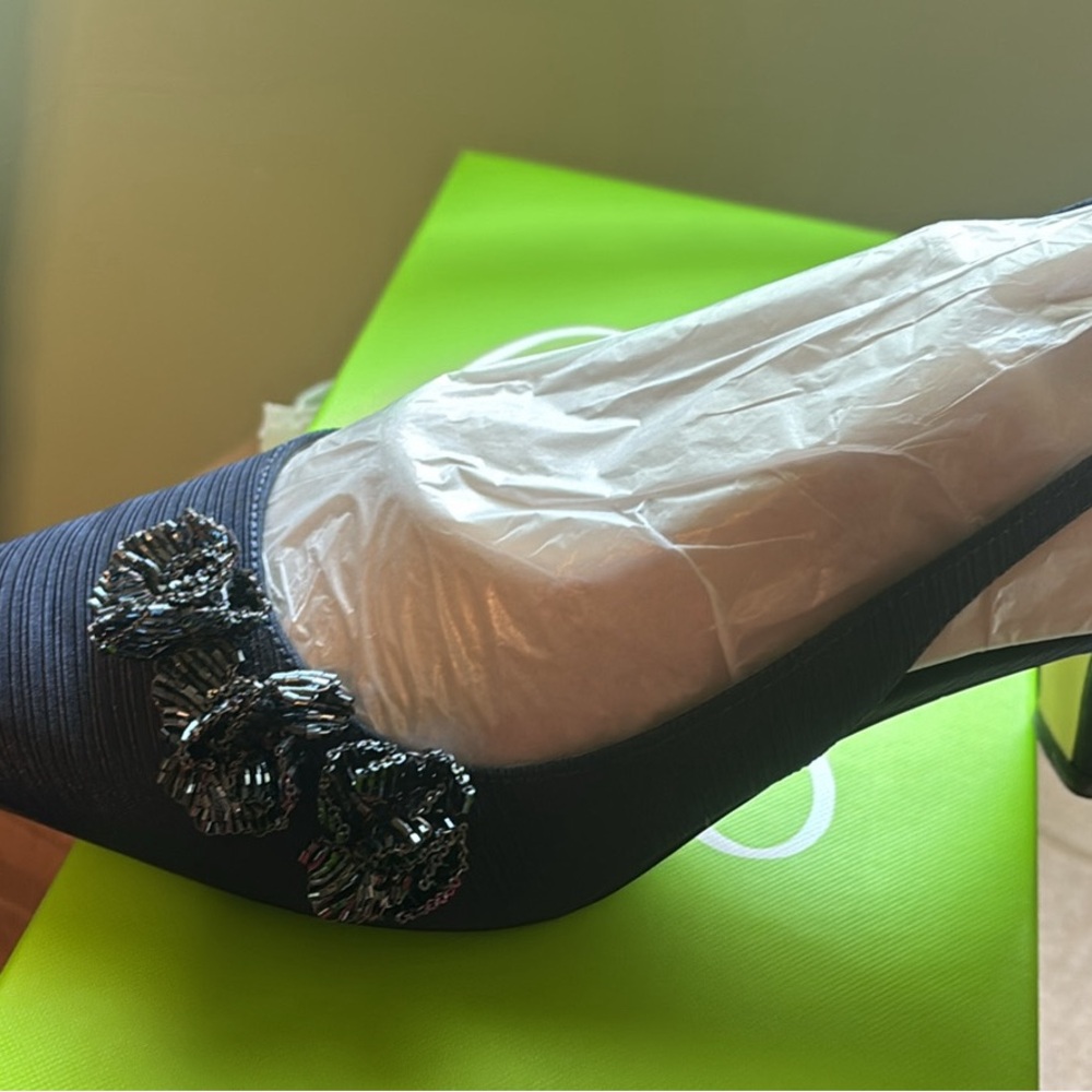 Sam Edelman Black Heels with Floral Accent